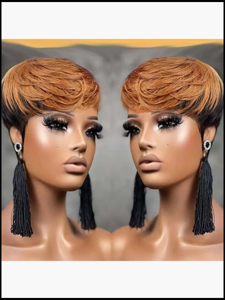Short Pixie Cut Wig Human Hair Brazilian Straight Tangle Free Glueless